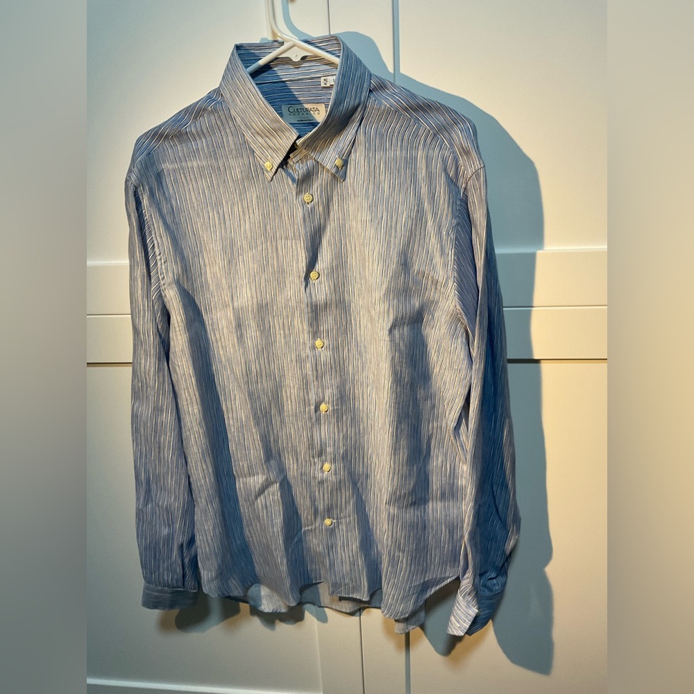 Classic Blue Striped Button-Down Shirt